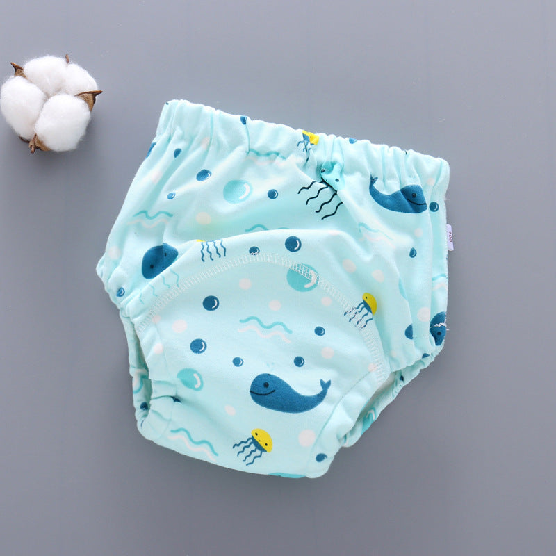 Slip/culotte d'entrainement réutilisable Petit Moussaillon pour l'apprentissage de la propreté motifs baleine