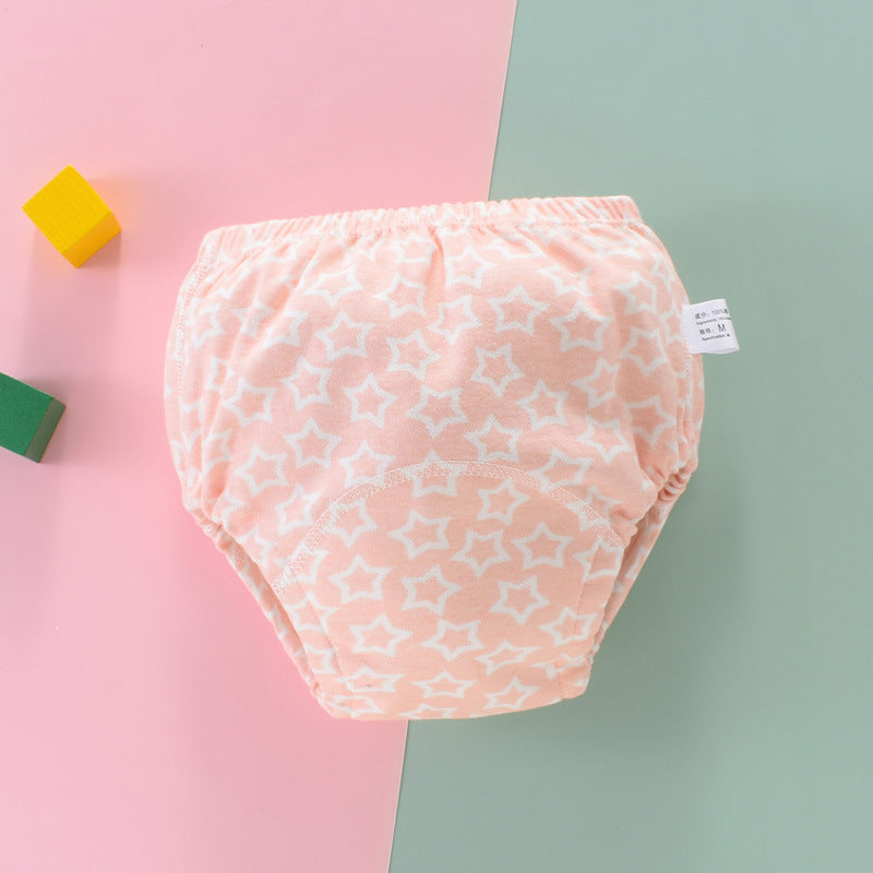 slip / culotte d'entrainement réutilisable Petit Moussaillon pour l'apprentissage de la propreté motif étoiles rose