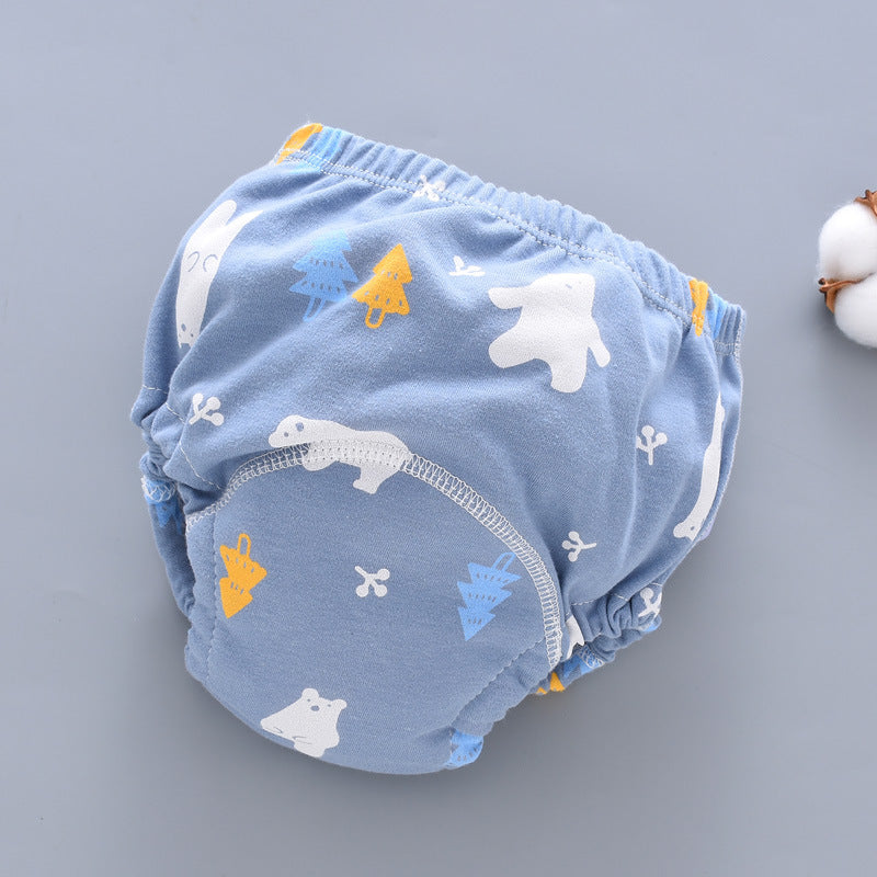 Slip/culotte d'entrainement réutilisable Petit Moussaillon pour l'apprentissage de la propreté motif Ours polaire bleu