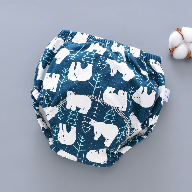 Slip/culotte d'entrainement réutilisable Petit Moussaillon Pour l'apprentissage de la propreté motifs ours polaire bleu nuit