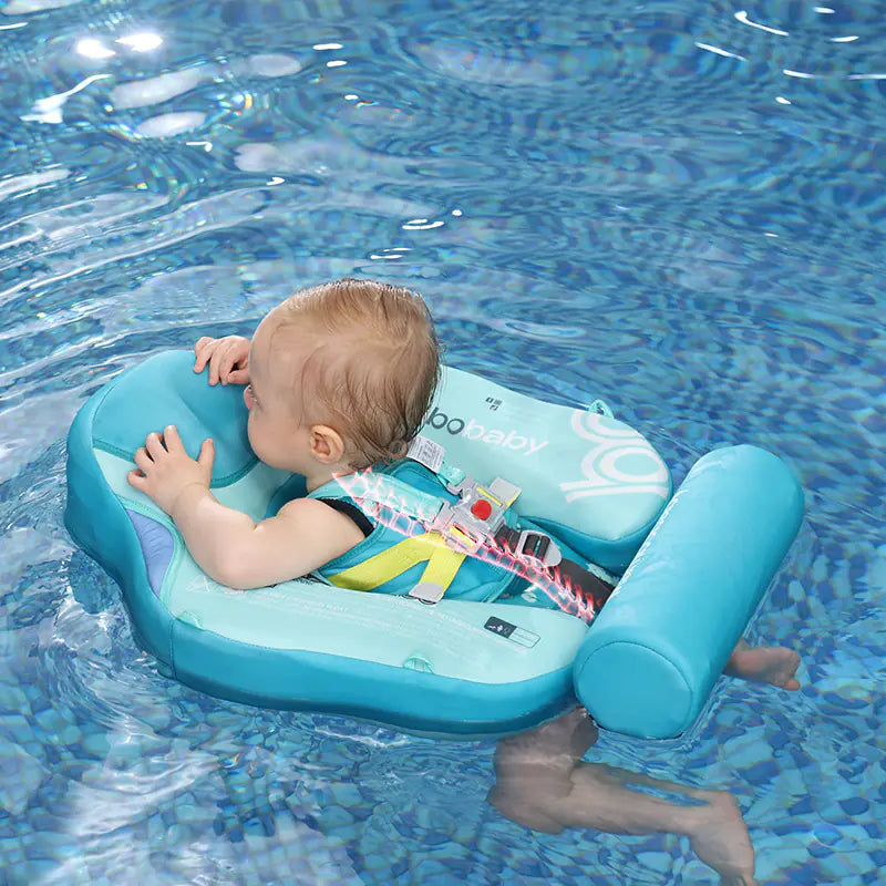 Petit Moussaillon™ – Flotteur Bébé anti-bascule avec Pare-Soleil (3 mois+)